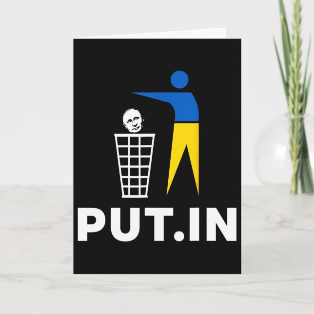 Tarjeta Funny Anti Putin Meme Put.in Support Ukraine Tee  (Anverso)