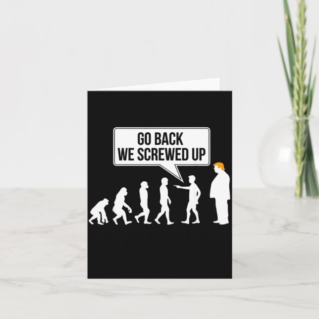 Tarjeta Funny Anti-trump Evolution Litical Humor  (Anverso)