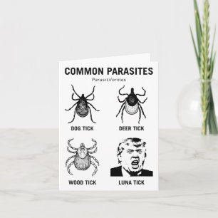 Tarjeta Funny anti Trump parásito común Luna tick