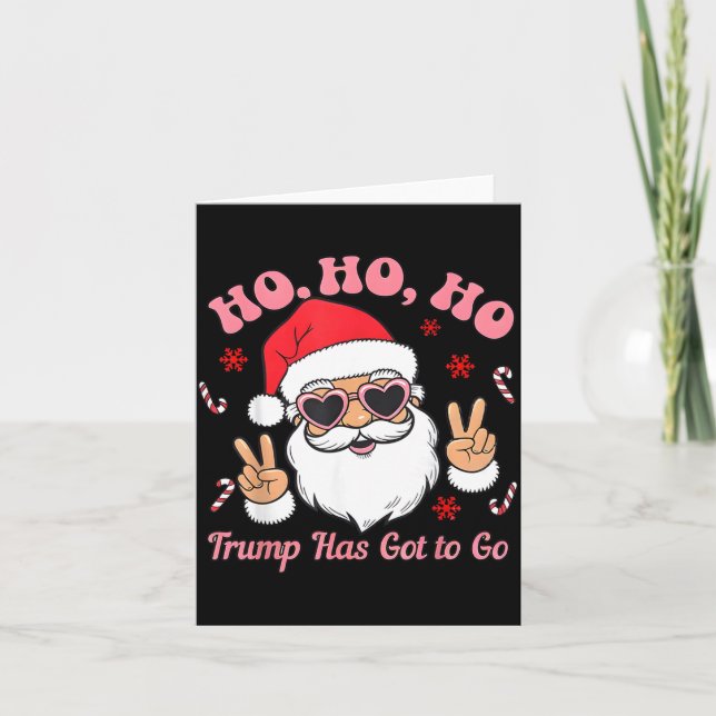 Tarjeta Funny Anti-trump Santa Christmas Litical Holiday T (Anverso)