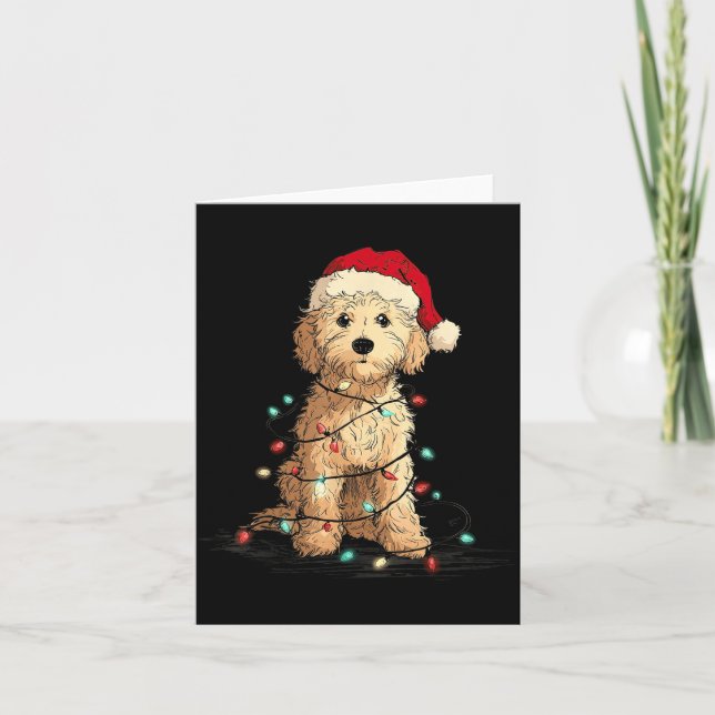 Tarjeta Funny Ao Christmas Graphics Dog Lights Lover  (Anverso)