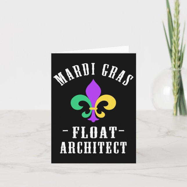 Tarjeta Funny arquitecta Fleur De Lis Mardi Gras Float (Anverso)