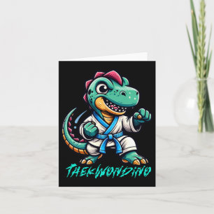 Tarjeta Funny Artes Marciales Karate Taekwondo Dino Animal