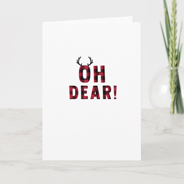 Tarjeta Funny Attitude Oh Dear Plaid DFolded Greeting Card (Anverso)