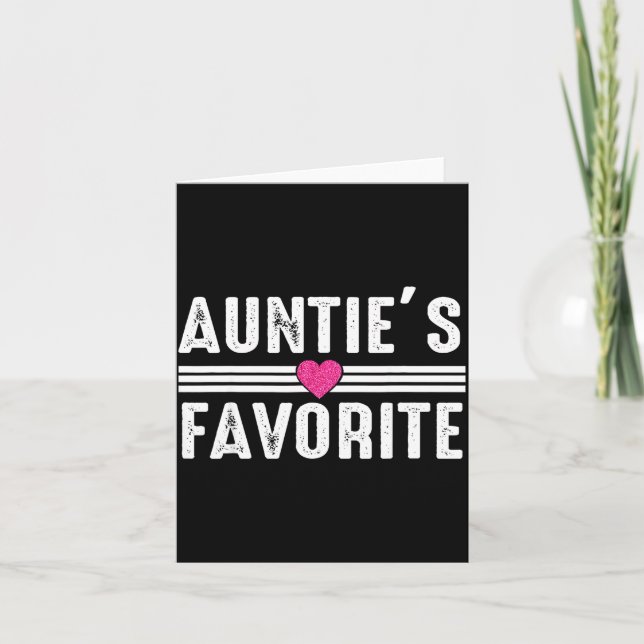 Tarjeta Funny Auntie'ss Favorite Son Daughter I'm Auntie's (Anverso)