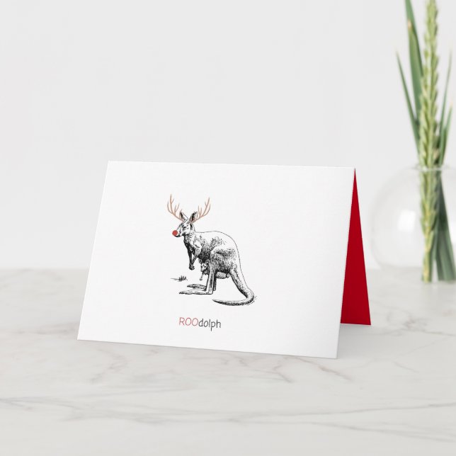 Tarjeta Funny Aussie Rudolf Xmas Card (Anverso)
