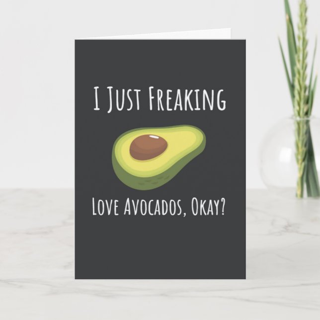 Tarjeta Funny Avocado Cards Fruit Trendy Happy Vegan (Anverso)