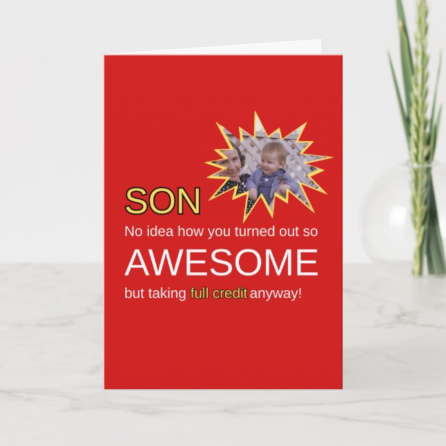Tarjeta Funny Awesome Son Birday Card (Anverso)