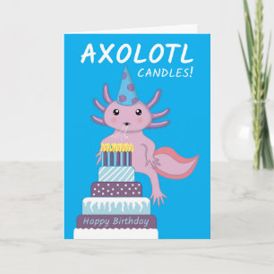 Tarjeta Funny Axolotl Candles Cumpleaños