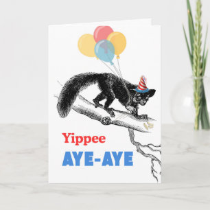 Tarjeta Funny Aye-aye Cumpleaños Encontrar Algunos Grubs