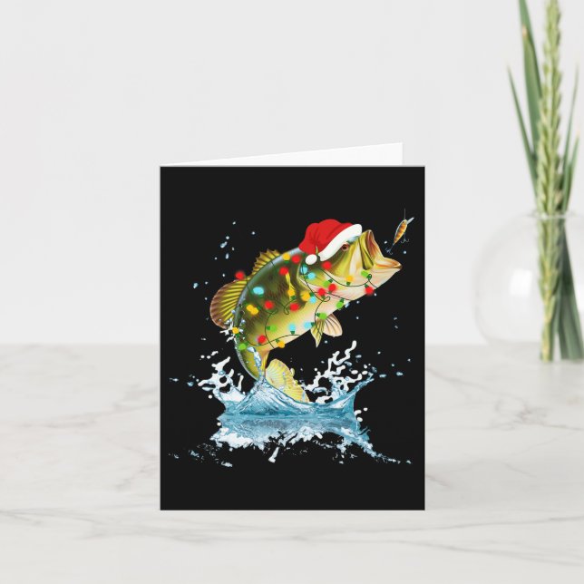 Tarjeta Funny B Pesca Navidades de Santa Hat Pajama Fisher (Anverso)