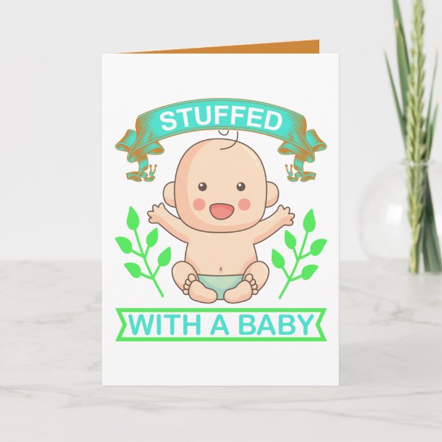 Tarjeta Funny baby stuffed add message  (Anverso)