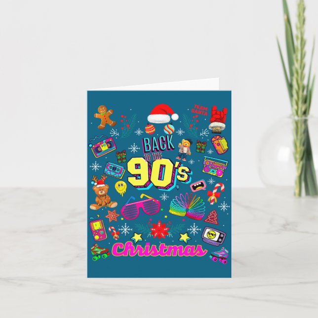 Tarjeta Funny Back To 90's Christmas Nostalgia Quotes Grap (Anverso)