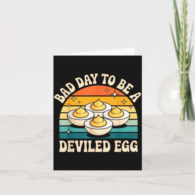 Tarjeta Funny Bad Day To Be A Deviled Egg Meme  (Anverso)