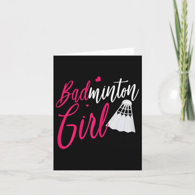Tarjeta Funny Badminton Chica Badminton Pla (Anverso)
