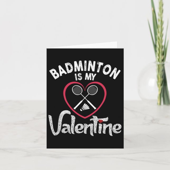 Tarjeta Funny Badminton es mi fan de Valentine Coach Playe (Anverso)