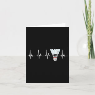 Tarjeta Funny Badminton Player de Shuttle Heartbeat