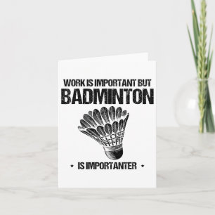 Tarjeta Funny Badminton Player Love Shuttle Design 12