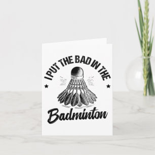 Tarjeta Funny Badminton Player Love Shuttle Design 14