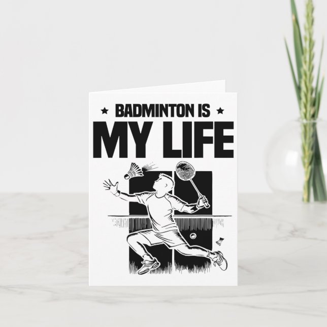 Tarjeta Funny Badminton Player Love Shuttle Design 20 (Anverso)