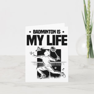 Tarjeta Funny Badminton Player Love Shuttle Design 20