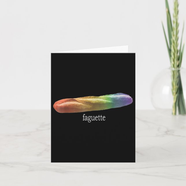 Tarjeta Funny Baguette Rainbow Faguette Lgbt Pride Mes (Anverso)