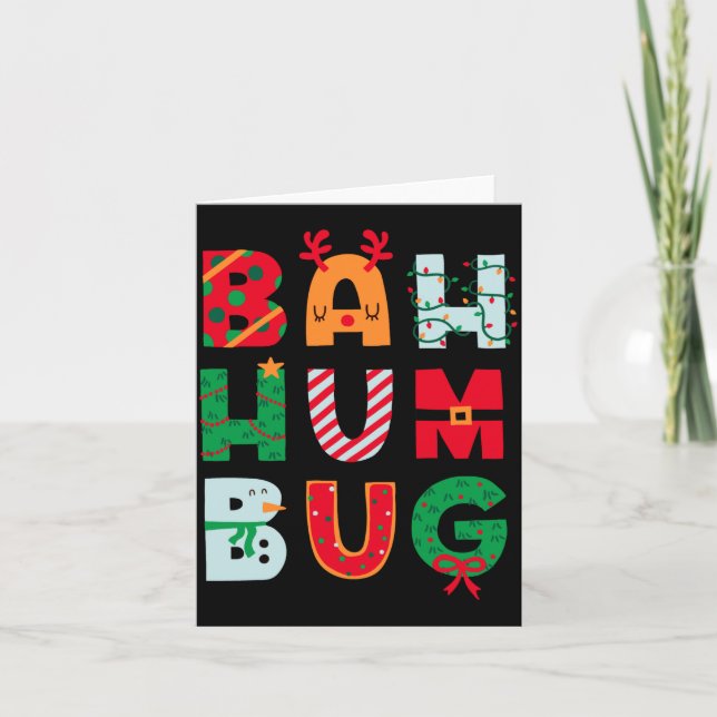 Tarjeta Funny Bah Humbug Holiday  (Anverso)