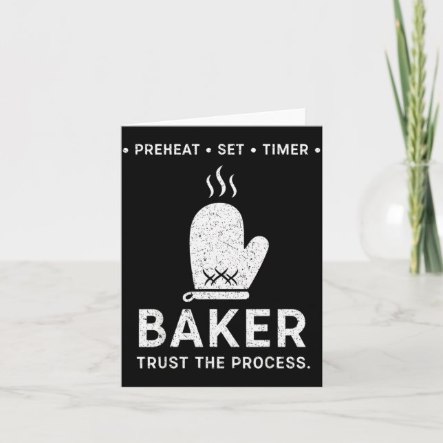Tarjeta Funny Baker Trust The Process Baking Motivation  (Anverso)