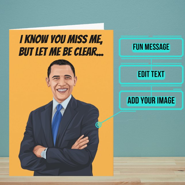 Tarjeta Funny Barack Obama Cumpleaños (Barack Obama is considered one of the great Presidents and probably also the coolist. )