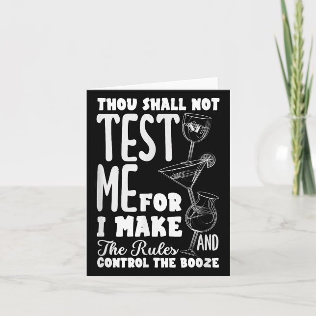 Tarjeta Funny Bartender Thou Shall Not Test Me Quote  (Anverso)