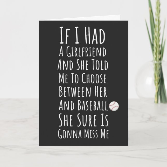 Tarjeta Funny Baseball Cards Teen Boy Sports For Him Men (Anverso)