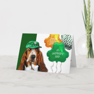 Tarjeta Funny Basset Hound St. Patrick's Day
