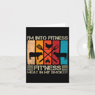 Tarjeta Funny Bbq Fitness Fumador De Carne Y Amantes De Bb