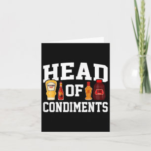 Tarjeta Funny Bbq Head of Condiments Barbecue Gifts Grilli