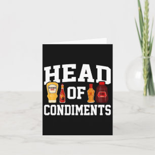Tarjeta Funny Bbq Head of Condiments Rbecuing Gifts Grilli