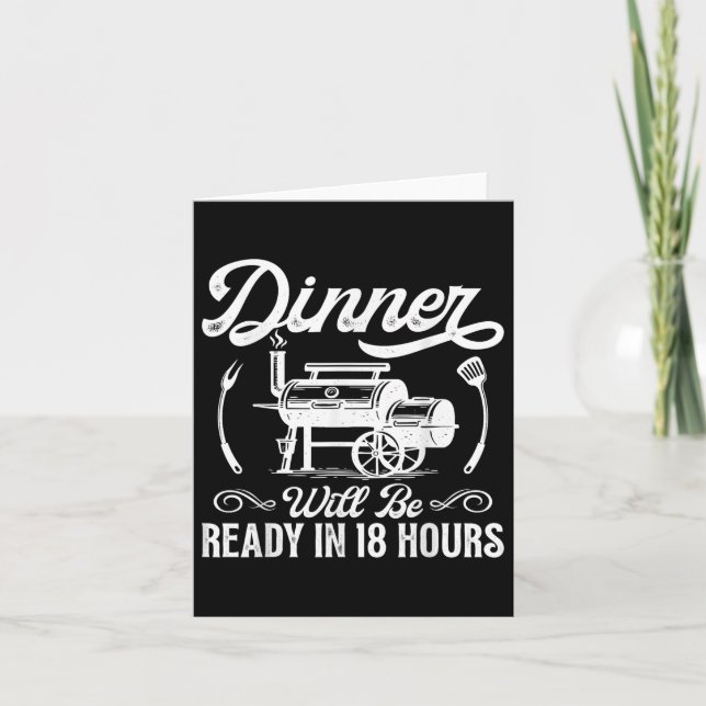 Tarjeta Funny Bbq Hombres Fumadores Fumadores Parrilladas  (Anverso)