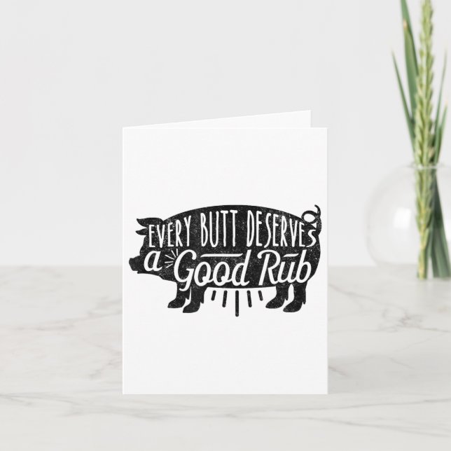 Tarjeta Funny Bbq Parrillada Cerdo a cada Butt que se ama  (Anverso)