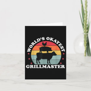 Tarjeta Funny Bbq parrillador fumador de carne okayest