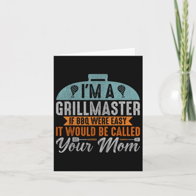 Tarjeta Funny Bbq Smoker Soy Un Grillmaster Gritando Mas (Anverso)