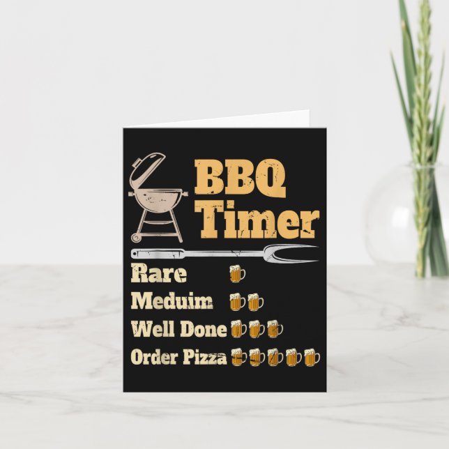 Tarjeta Funny Bbq Timer Grilling (Anverso)