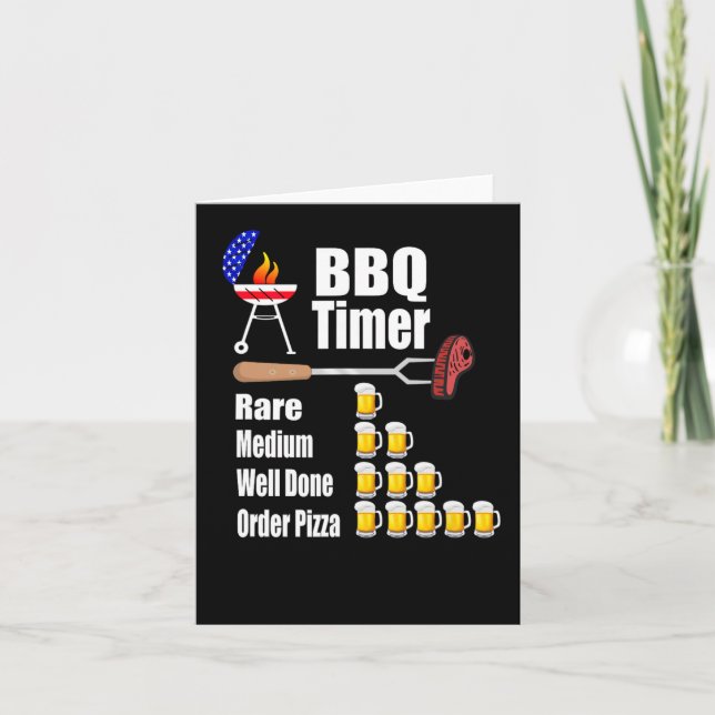 Tarjeta Funny Bbq Timer - Regalo de parrillada barbacoa (Anverso)