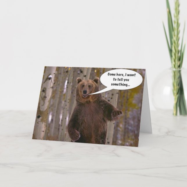 Tarjeta Funny Bear Birthday Card (Anverso)