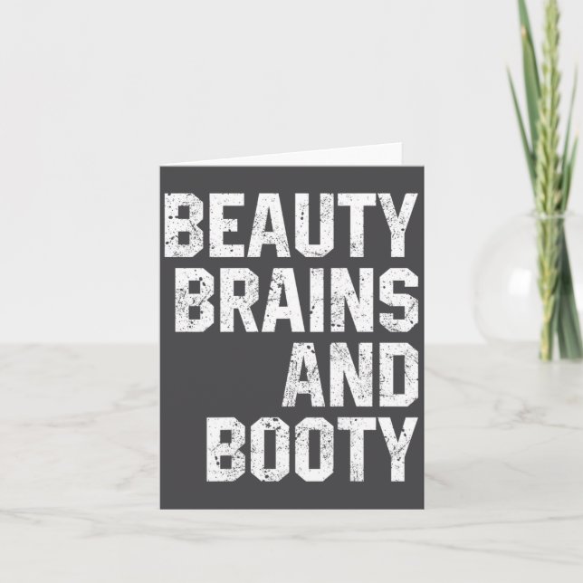 Tarjeta Funny Beauty And Booty Leg Day Gym Workout Quote F (Anverso)