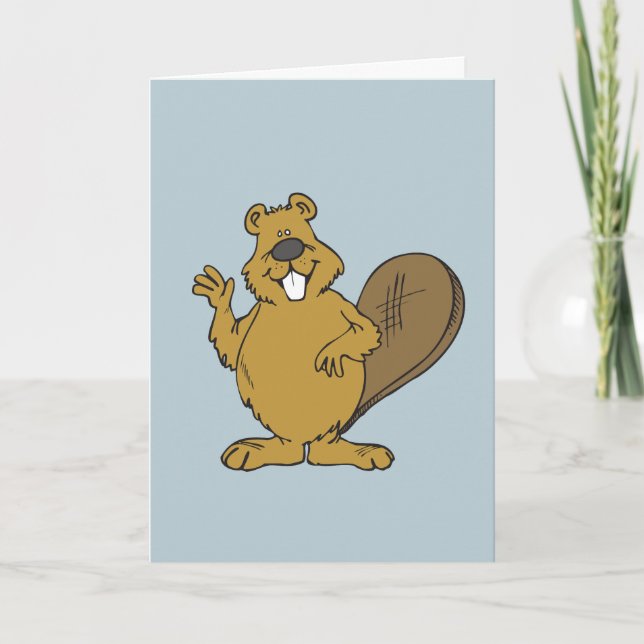 TARJETA FUNNY BEAVER ALL OCCASION HELLO GREETING CARD (Anverso)