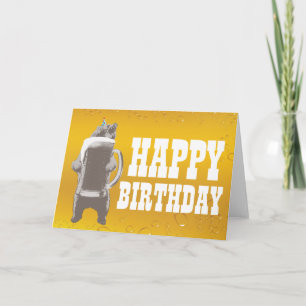 Tarjeta Funny Beer Bear Happy Birday Cards