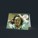 Tarjeta Funny Belated Birthday<br><div class="desc">Esta es una tarjeta de cumpleaños tardía que representa a un hombre jalando su pelo de frustración. Es el cuadro "El hombre desesperado" hecho en 1844/45 por el pintor realista francés Jean Desire Gustave Courbet (1819-1877). El verso de afuera es "olvidé tu cumpleaños". El versículo interior es "Todos esos cumpleaños...</div>