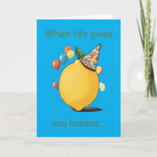 Tarjeta Funny Belated Birthday Message: Lemon Theme