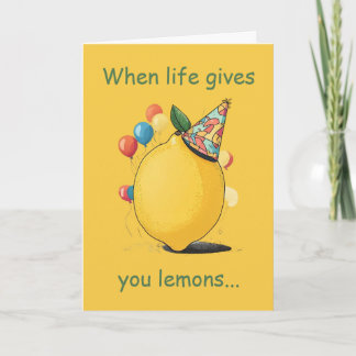 Tarjeta Funny Belated Birthday Message: Lemon Theme