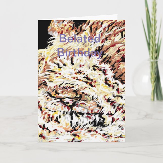 Tarjeta Funny Belthday Card/Lion (Anverso)