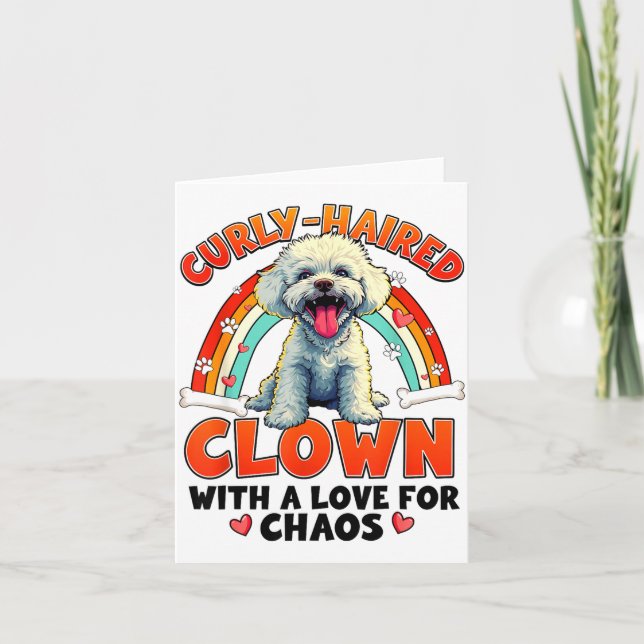 Tarjeta Funny Bichon Frise Design For Dog Lover  (Anverso)